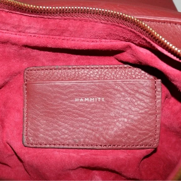 Hammitt Brushed Gold Pebble Leather VIP Satchel in Pomodoro Red - Picture 13 of 15